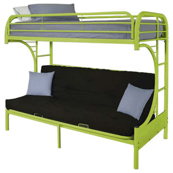 Eclipse Futon Bunk Bed, Green, Twin Over Full