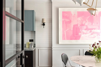 Design ideas for a contemporary dining room in London.