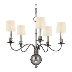 Hudson Valley - Hudson Valley 8215-AS 5-Light Chandelier, Aged Silver - Chandeliers