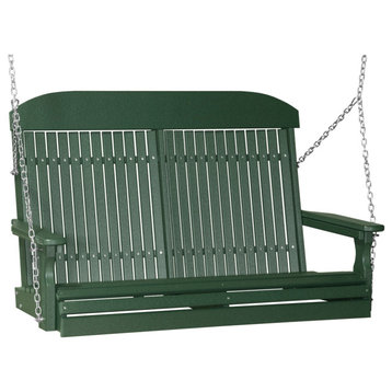 Poly Classic Porch Swing, Green, 4 Foot