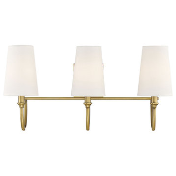 Cameron 3-Light Bath, Warm Brass