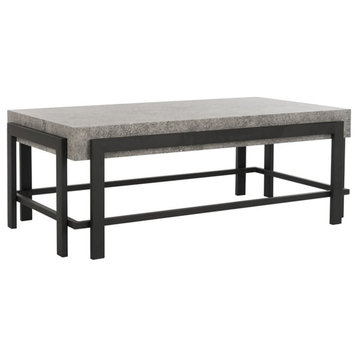 Safavieh Oliver Coffee Table in Dark Gray and Black