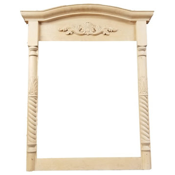 Unfinished Maple Wood Hand Carved Decorative Mirror Frame