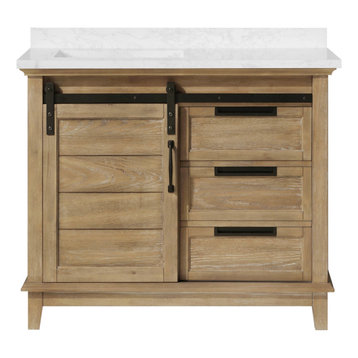 OVE Decors Edenderry 42 in. Vanity Rustic Almond Finish and Power Bar