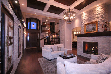 Living room - contemporary living room idea in Calgary