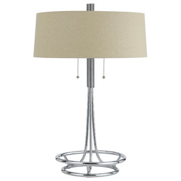 60W 2 Lecce Metal Table Lamp With Burlap Shade