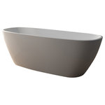 ADM Bathroom Design - ADM Rectangular Freestanding Bathtub, Matte White, 66.9" - The SW-174 is one of our newest bathtubs within our selection of modern rectangular rounded designs. All of our bathtubs are made of durable white stone resin composite and available in a matte or glossy finish. This tub combines elegance, durability, and convenience with its high quality construction and chic modern design. This elegant, yet sharp flat rim and rectangular designed freestanding tub will surely be the center of attention and will add a contemporary touch to your new bathroom. Its height from drain to overflow will give plenty of space for two individuals to enjoy a soothing and comfortable relaxing bathtub experience. The dip in the tubs base helps prevent you from sliding.