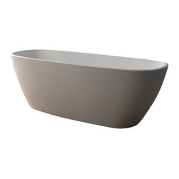 ADM Bathroom Design - ADM Rectangular Freestanding Bathtub, Matte White, 66.9" - Bathtubs
