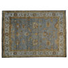 Silver Blue Oushak Oriental Rug 100 Percent Wool Hand Knotted, 10'1"x13'10"