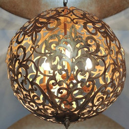 Transitional luxury home Carlton Woods Creekside - Pendant Lighting