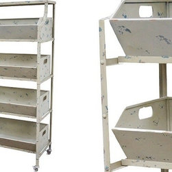 4-Tier Metal Bins On Casters - Products