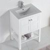 24" Arola Sleek White Bathroom Vanity