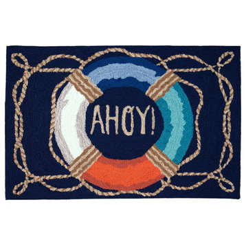 Frontporch Ahoy Indoor/Outdoor Rug Navy 2'x3'