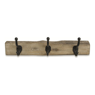 Cheungs 5248 Rustic Wood Plank with 3 Wall Hooks