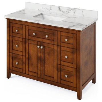 Jeffrey Alexander Chatham 48" Chocolate Single Sink Vanity With Quartz Top