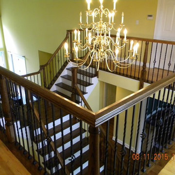 Oak Handrail Iron Balusters Titusville NJ