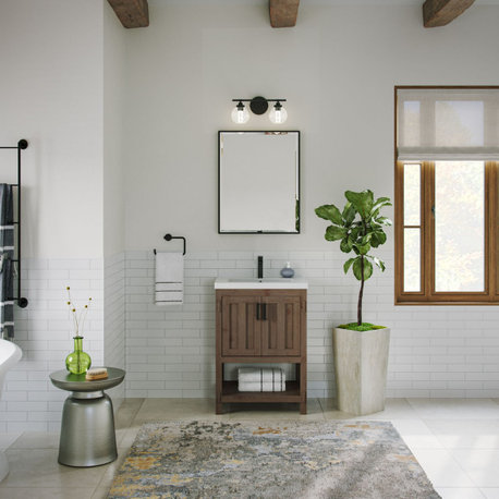 Harvey Bathroom Vanity, Brown, 24", Single Sink, Freestanding