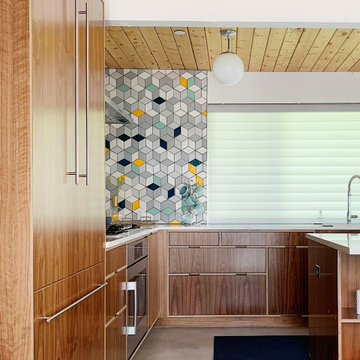 The Eichler Palms Diamond Tile Kitchen