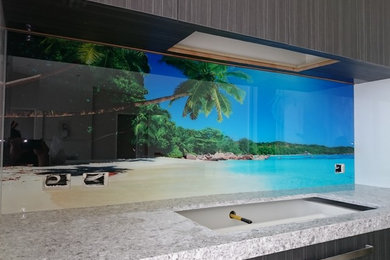 tropical beach- Image glass splashback