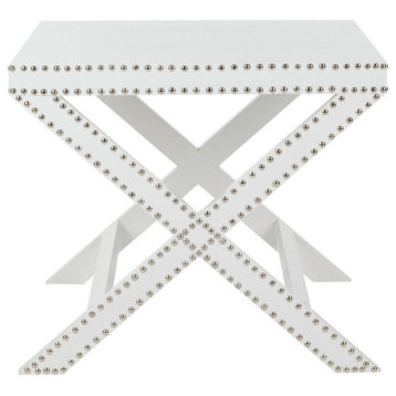 Nina X End Table, White