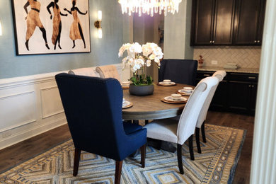 Example of a transitional dining room design in Charlotte