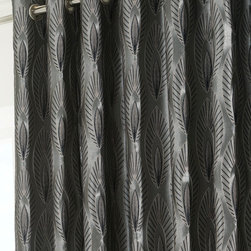 iLiv Arrow Leaf Graphite Curtains from Aspire Curtains & Blinds - Curtains