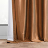 Blackout Vintage FauxDupioni Silk Curtain, Single Panel, Flax Gold, 50"x108"