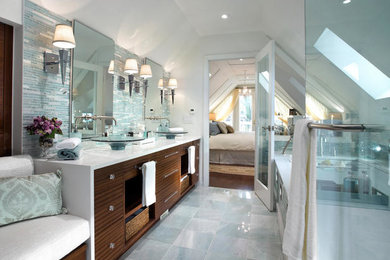 Inspiration for a contemporary bathroom remodel in San Diego