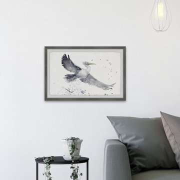 "Flying Seagull" Framed Painting Print