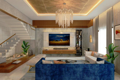 Living room - contemporary living room idea in Bengaluru