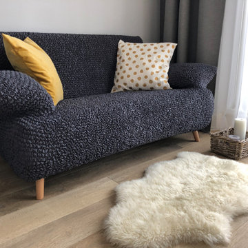 Grey Loveseat 2 Seater Slipcover | Microfibra Collection | Interior design