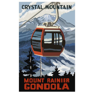 Paul A. Lanquist Crystal Mountain Mount Rainier Gondola Art Print, 12"x18"