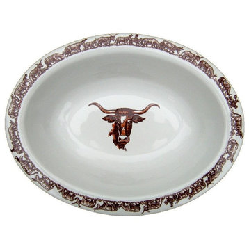 Longhorn China Oval Serving Bowl