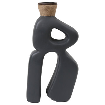 Ecomix, 17"H Abstract Vase, Gray
