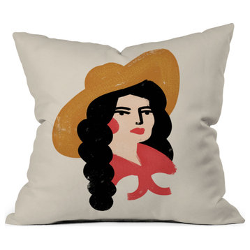 Nick Quintero Abstract Cowgirl Throw Pillow