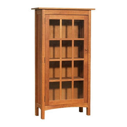 Modern Shaker Glass Door Bookcase - Bookcases