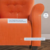 High Wingback Linen Armchair, Orange