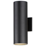 Maxim - Maxim Outpost 2-Light 15"H Outdoor Wall Sconce 86403BK - Black - Classic cylinder up and down lights provide directional light without glare. Available in 3 sizes with both incandescent and LED versions. Available in Architectural Bronze, Aluminum, or Black.