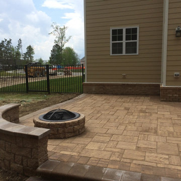 Patio with Retaining Wall & Fire Pit