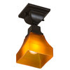 5Sq Bungalow Frosted Amber Flushmount