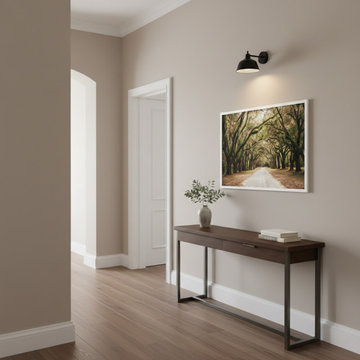 Live Oak Trees and Spanish Moss Roadway Transitional Wall Art