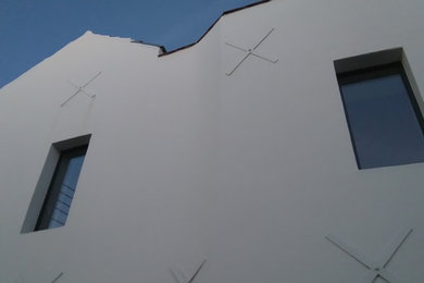 Cette image montre une façade de maison design.