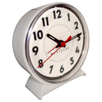 Westclox 15550 Keno Loud Bell Alarm Clock, White