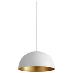Oxygen Lighting - Oxygen Lighting 3-20-650 Lucci 1-Light Pendant Light - Oxygen Lighting 3-20-650 Lucci 1-Light Pendant Light. Series: Lucci. Finish: White w/ Industrial Brass. Dimension(in): 8(H) x 15.75(W). Bulb: (1)18W LED(Included). CRI: 90. Kelvins: 3000. Voltage: 120V. UL ETL Approved: Y.