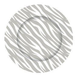 Grey Zebra Charger Plate - Charger Plates
