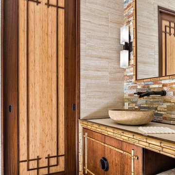 Asian Inspired Retreat in Palm Beach - Custom Bamboo Doors