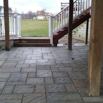 Custom patio with gas fire pit