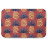 24" x 17" Pineapple Stripes Bathmat, Ligonberry Red