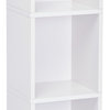 3-Shelf Narrow Cubby Bookcase Storage, Tool Free Assembly Eco zBoard, White