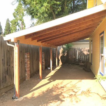 Constructed re-support system and level out the carport cover